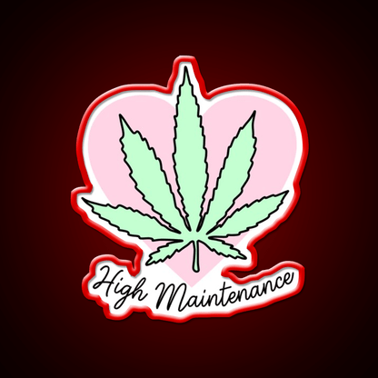 High Maintenance Hemp Inspired Green Leaf Led Neon Sign Rgb Color - Shineneon
