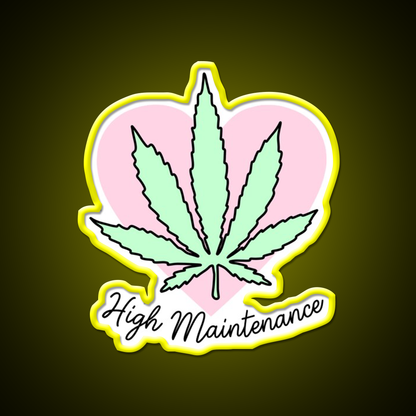 High Maintenance Hemp Inspired Green Leaf Led Neon Sign Rgb Color - LED neon sign view 7
