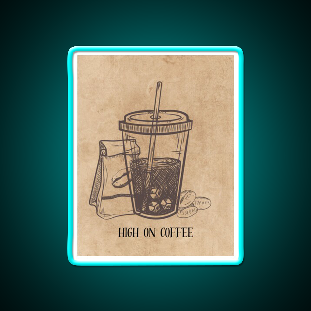 High On Coffee Cafe Led Neon Sign Espresso Bar Art Rgb Color