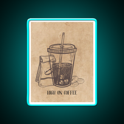 High On Coffee Cafe Led Neon Sign Espresso Bar Art Rgb Color