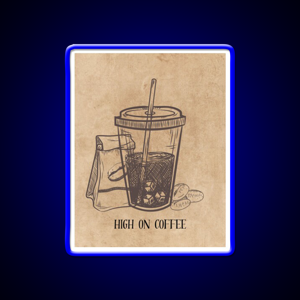 High On Coffee Cafe Led Neon Sign Espresso Bar Art Rgb Color