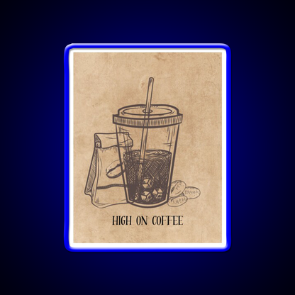High On Coffee Cafe Led Neon Sign Espresso Bar Art Rgb Color
