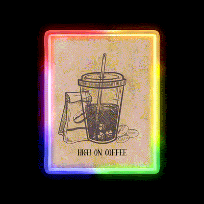 High On Coffee Cafe Led Neon Sign Espresso Bar Art Rgb Color