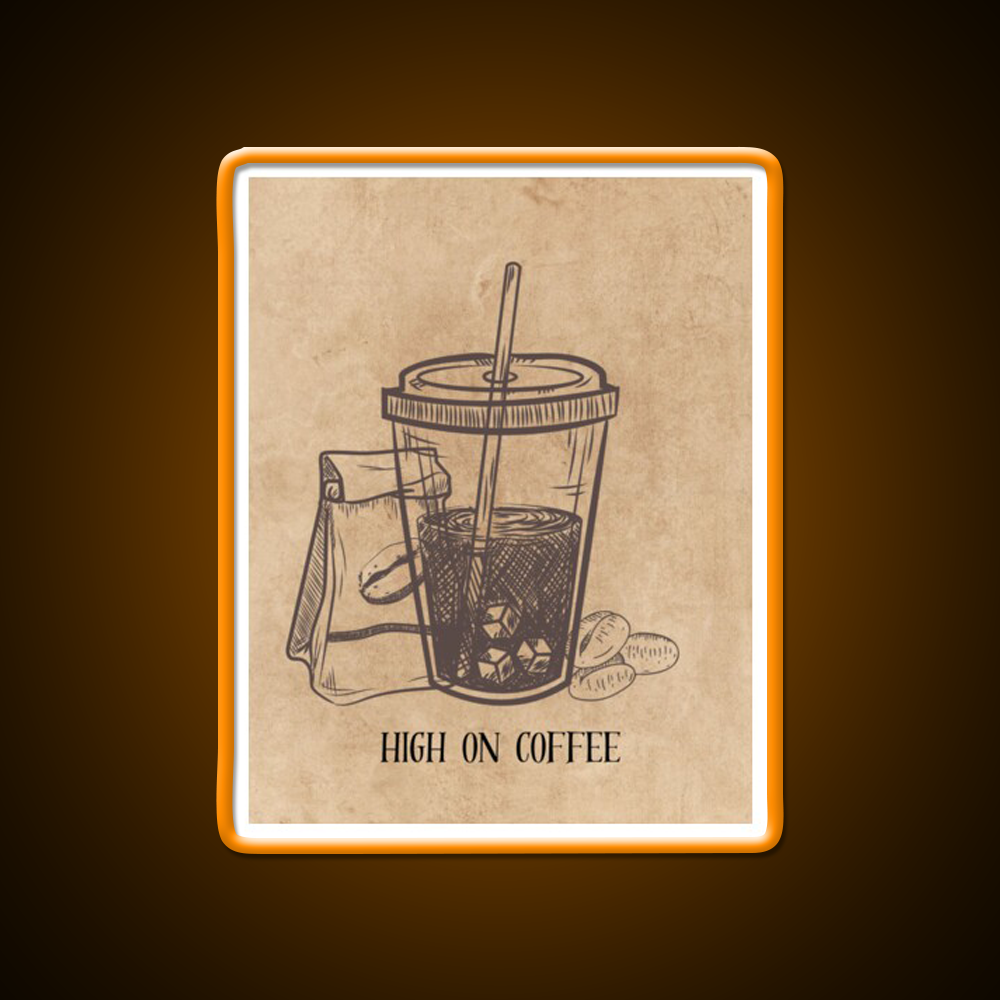 High On Coffee Cafe Led Neon Sign Espresso Bar Art Rgb Color