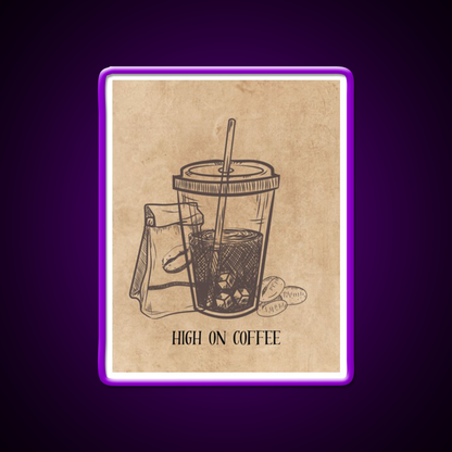 High On Coffee Cafe Led Neon Sign Espresso Bar Art Rgb Color