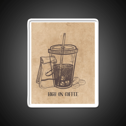High On Coffee Cafe Led Neon Sign Espresso Bar Art Rgb Color - Shineneon