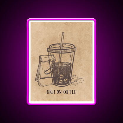 High On Coffee Cafe Led Neon Sign Espresso Bar Art Rgb Color - Shineneon