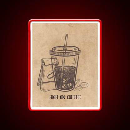 High On Coffee Cafe Led Neon Sign Espresso Bar Art Rgb Color - Shineneon