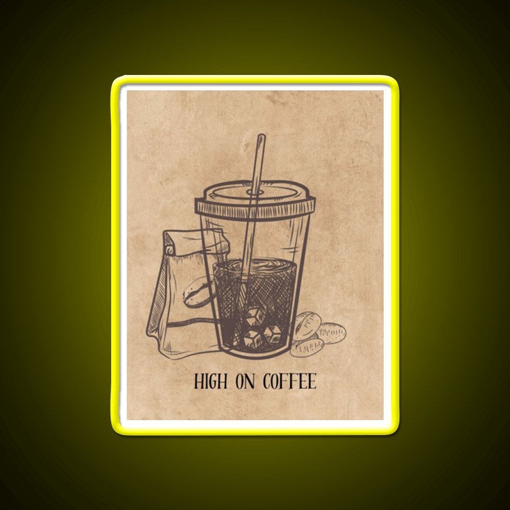 High On Coffee Cafe Led Neon Sign Espresso Bar Art Rgb Color - Shineneon