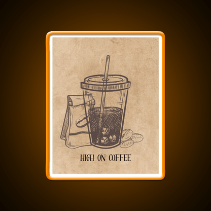 High On Coffee Cafe Led Neon Sign Espresso Bar Art Rgb Color - Shineneon