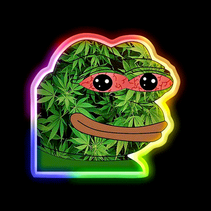 High Pepe Hemp Inspired Green Leaf Led Neon Sign Rgb Color - LED neon sign close-up detail
