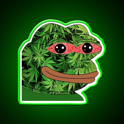 High Pepe Hemp Inspired Green Leaf Led Neon Sign Rgb Color - Shineneon