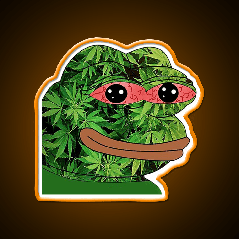 High Pepe Hemp Inspired Green Leaf Led Neon Sign Rgb Color - Shineneon