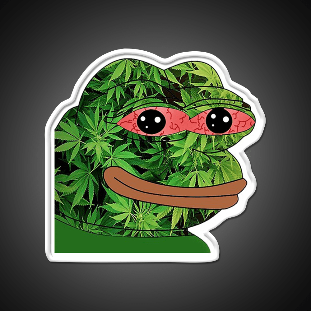 High Pepe Hemp Inspired Green Leaf Led Neon Sign Rgb Color - Shineneon