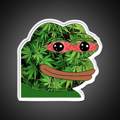 High Pepe Hemp Inspired Green Leaf Led Neon Sign Rgb Color - Shineneon