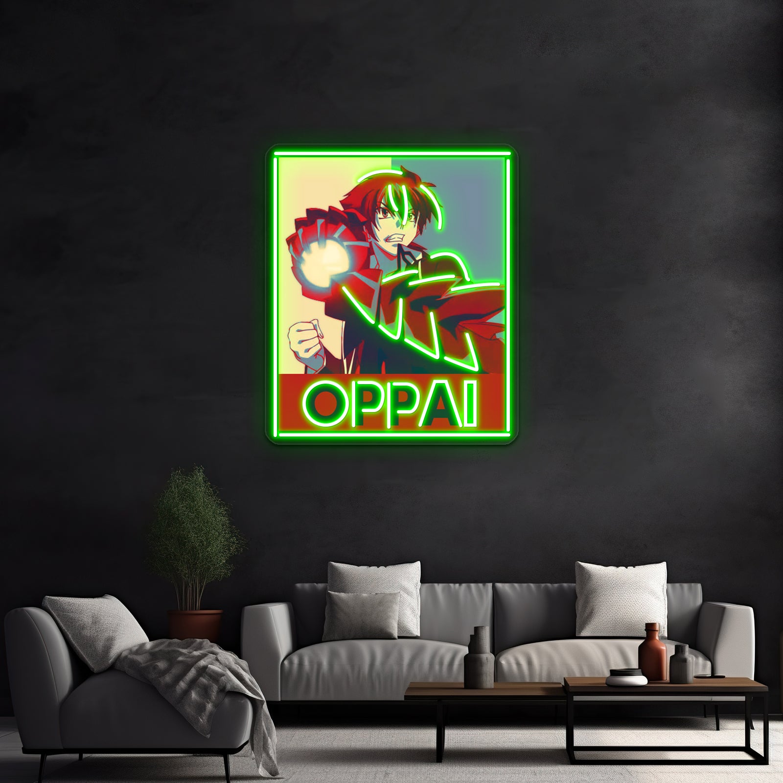 High School Dxd Issei Pop Art Oppai Artwork Large Neon Signs