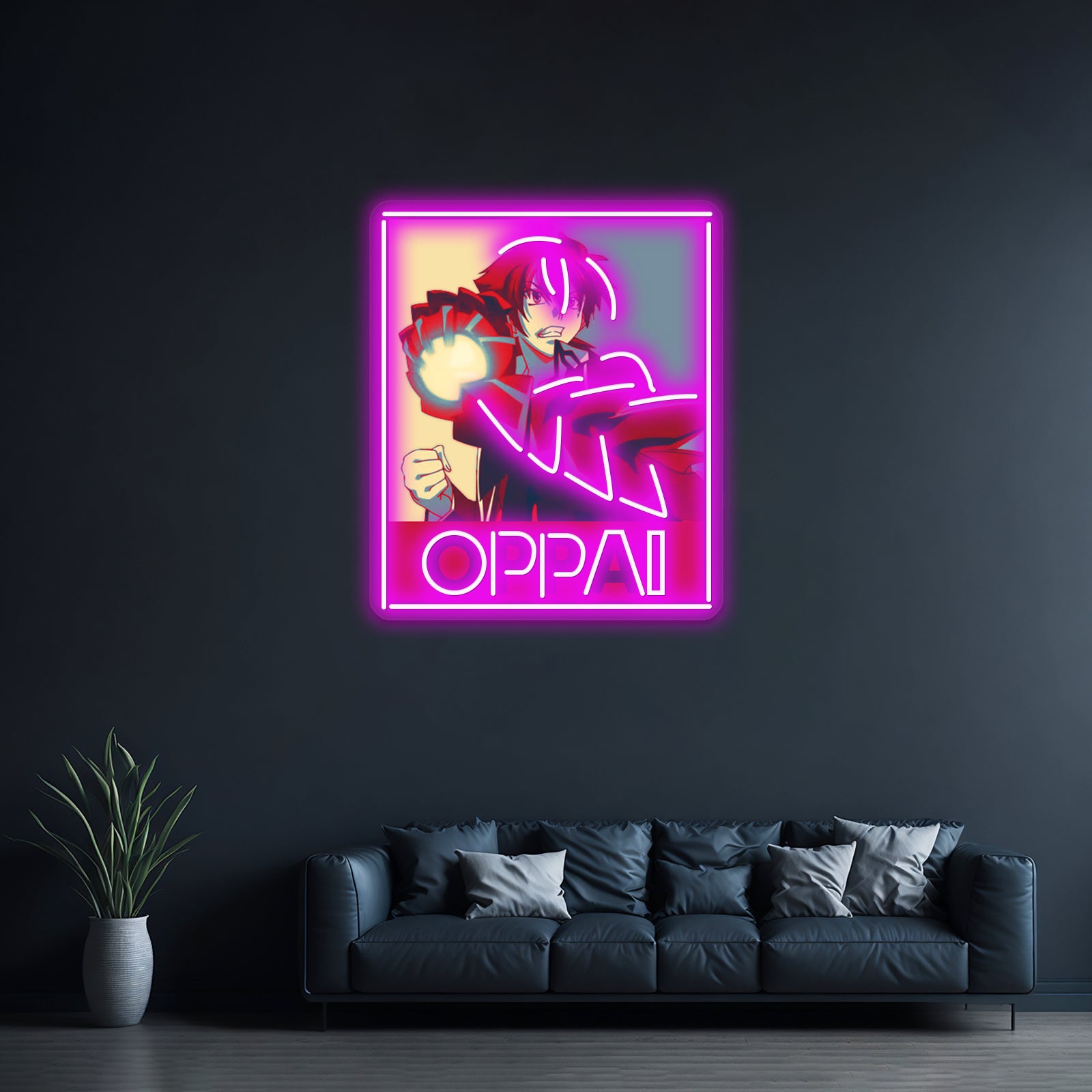 High School Dxd Issei Pop Art Oppai Artwork Large Neon Signs