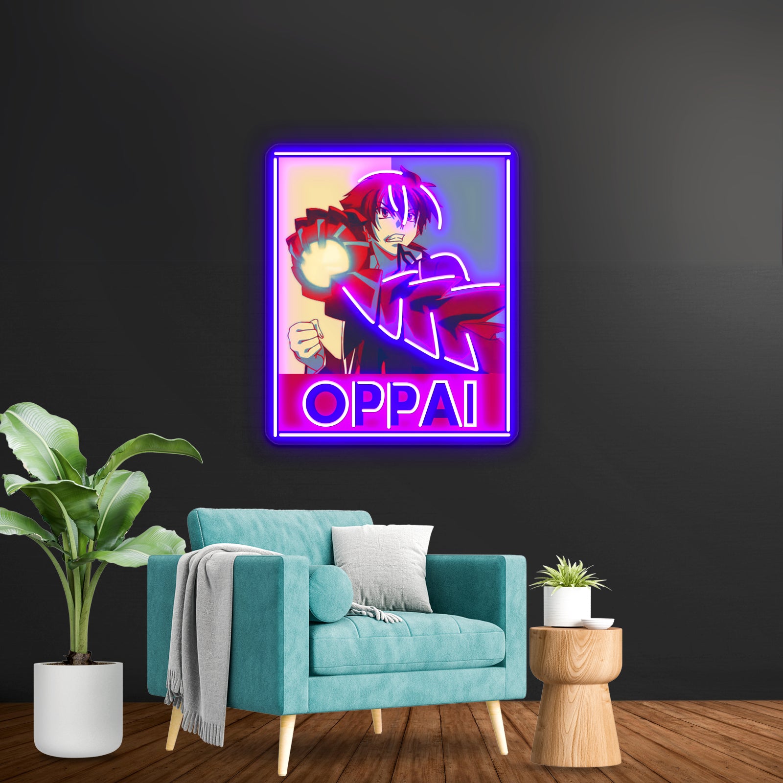 High School Dxd Issei Pop Art Oppai Artwork Large Neon Signs