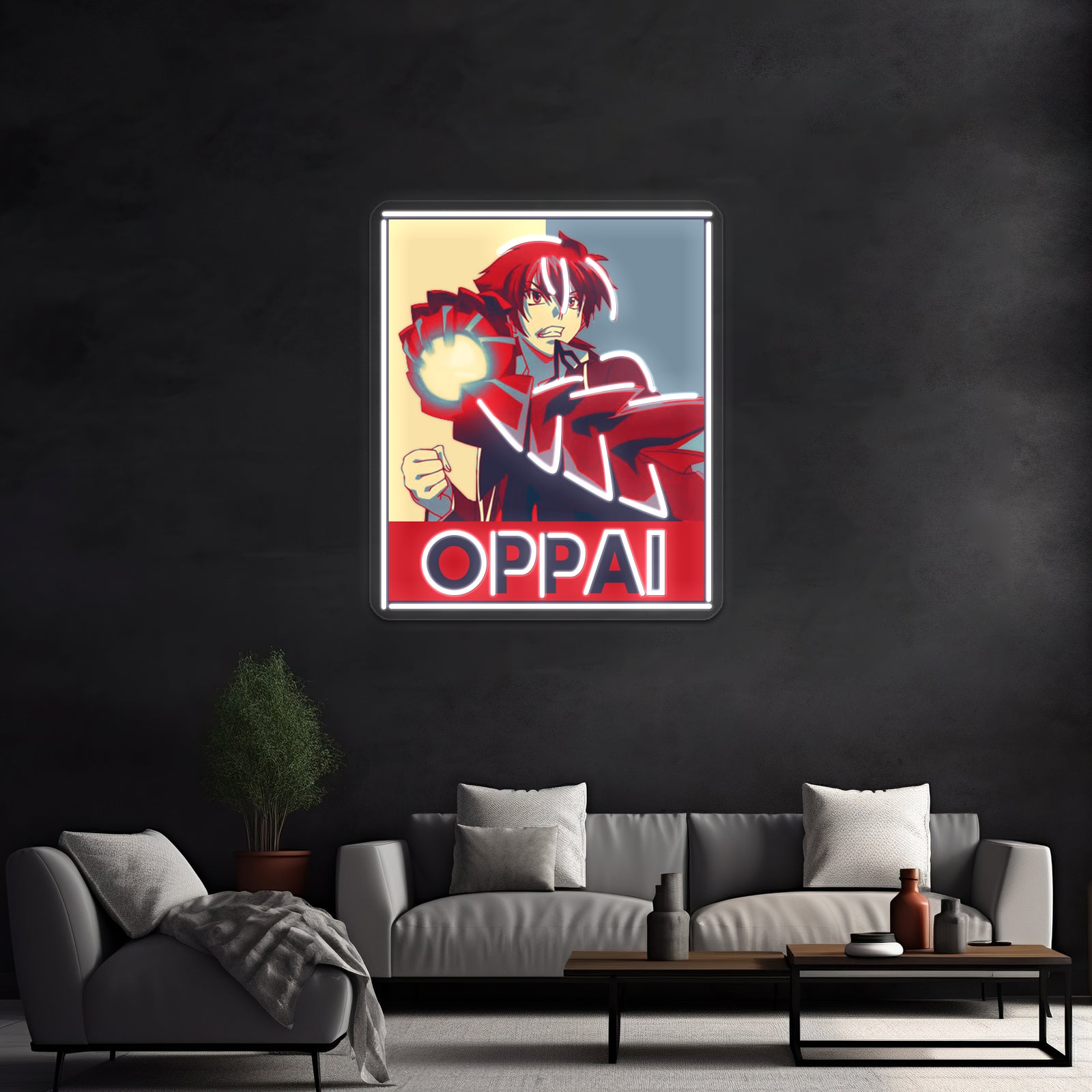 High School Dxd Issei Pop Art Oppai Artwork Large Neon Signs