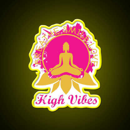 High Vibes Breathe Smile Love Yoga Led Neon Sign Rgb Color - Shineneon