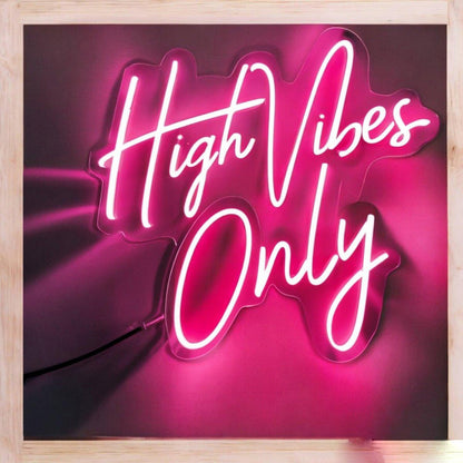 High Vibes Only Pink White Led Neon Sign For Home Cafe Decor | Shineneon