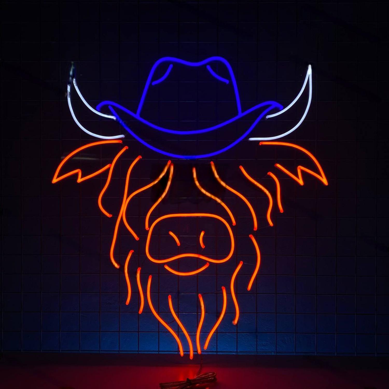 Highland Cow Led Neon Sign Cowboy Store Wall Art | Shineneon