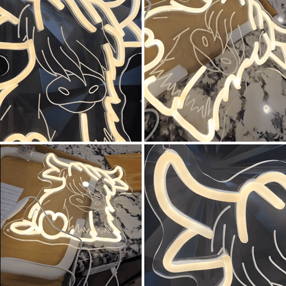 Highland Cow USB LED Neon Light Adorable Gift for Bedroom Home Decor Wall Light - Shineneon