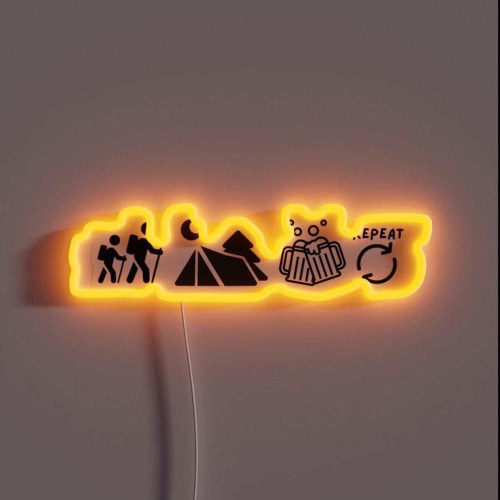 Hike Camp Beer Repeat Rgb Led Neon Sign - Shineneon