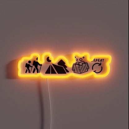 Hike Camp Beer Repeat Rgb Led Neon Sign - Shineneon