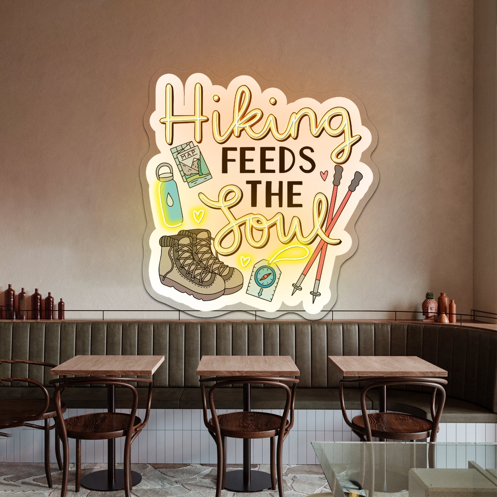 Hiking Feeds The Soul Nature Neon Sign Customizable - Shineneon