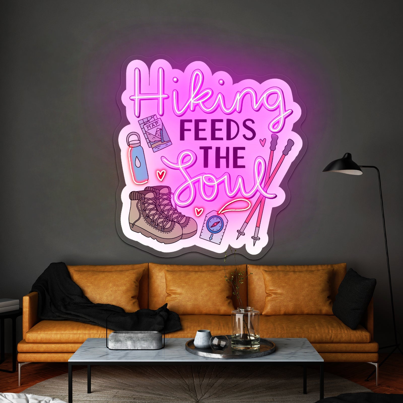 Hiking Feeds The Soul Nature Neon Sign Customizable - Shineneon