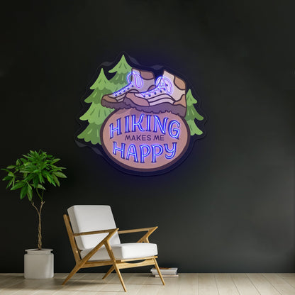 Hiking Makes Me Happy Neon Signs - Shineneon