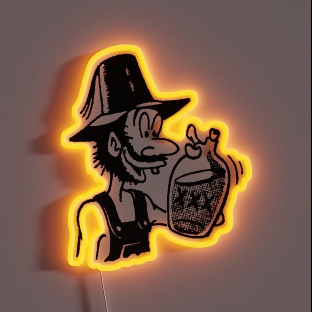 Hillbilly Moonshine Funny Mountain Man Backwoods Rgb Led Neon Sign - Shineneon