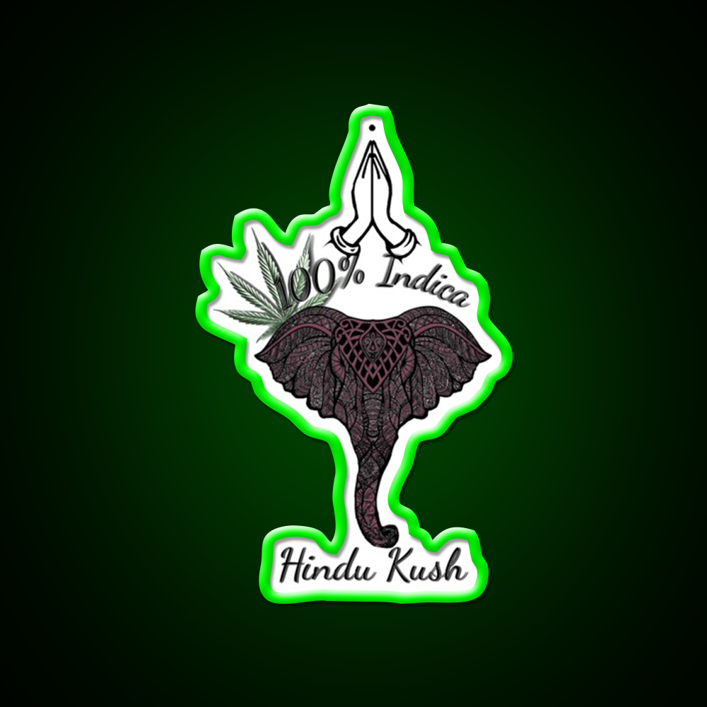 Hindu Kush Indica Hemp Inspired Green Leaf Led Neon Sign Rgb Color - LED neon sign view 8