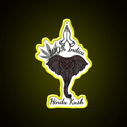 Hindu Kush Indica Hemp Inspired Green Leaf Led Neon Sign Rgb Color - Shineneon