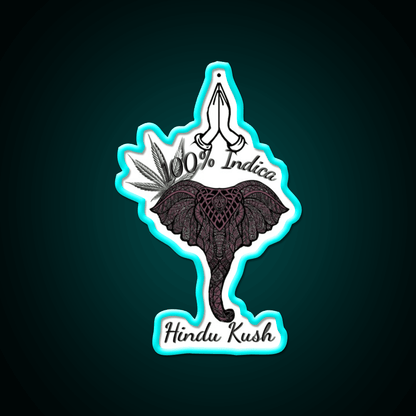 Hindu Kush Indica Hemp Inspired Green Leaf Led Neon Sign Rgb Color - Shineneon