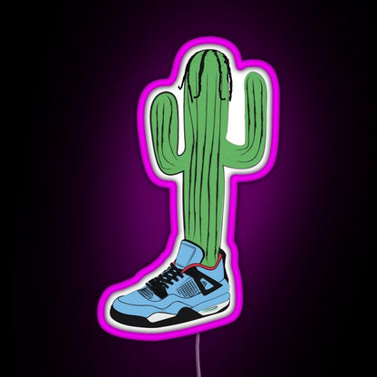 Hip Hop Cactus La Flame Rgb Led Neon Sign Pop Wall Art - Shineneon