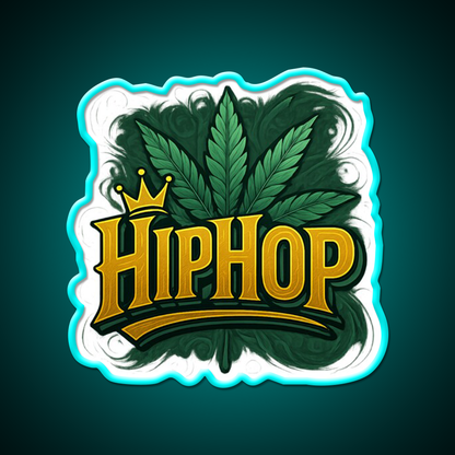 Hiphop Royalty Graffiti Meets Hemp Inspired Green Leaf Led Neon Sign Rgb Color - Size and dimension reference