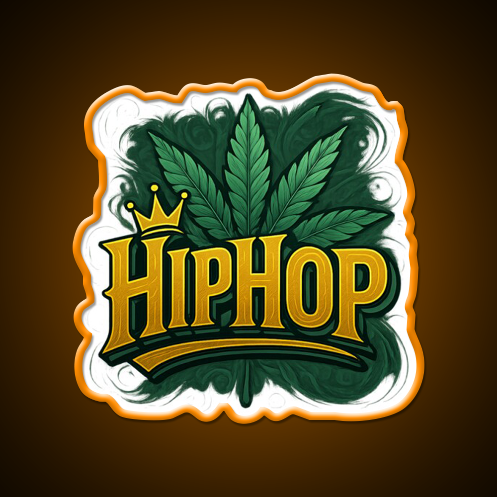 Hiphop Royalty Graffiti Meets Hemp Inspired Green Leaf Led Neon Sign Rgb Color - LED neon sign view 6