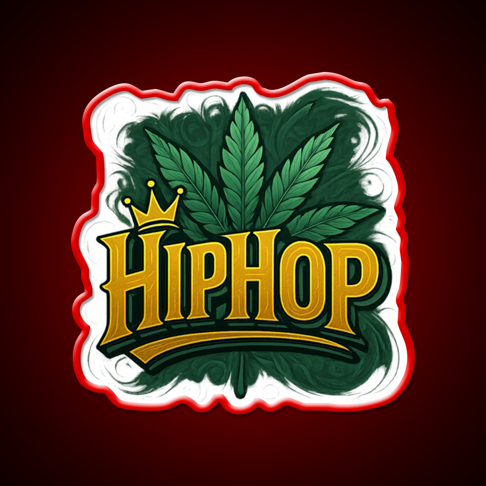 Hiphop Royalty Graffiti Meets Hemp Inspired Green Leaf Led Neon Sign Rgb Color - LED neon sign view 10