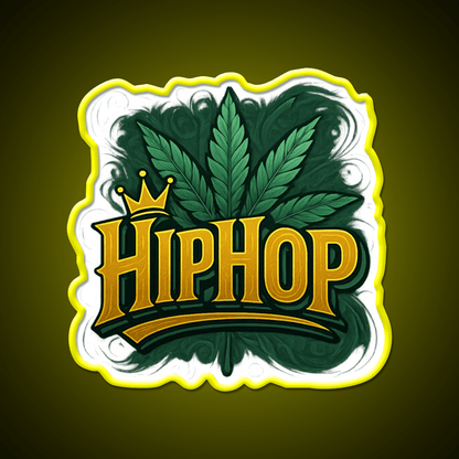 Hiphop Royalty Graffiti Meets Hemp Inspired Green Leaf Led Neon Sign Rgb Color - Shineneon