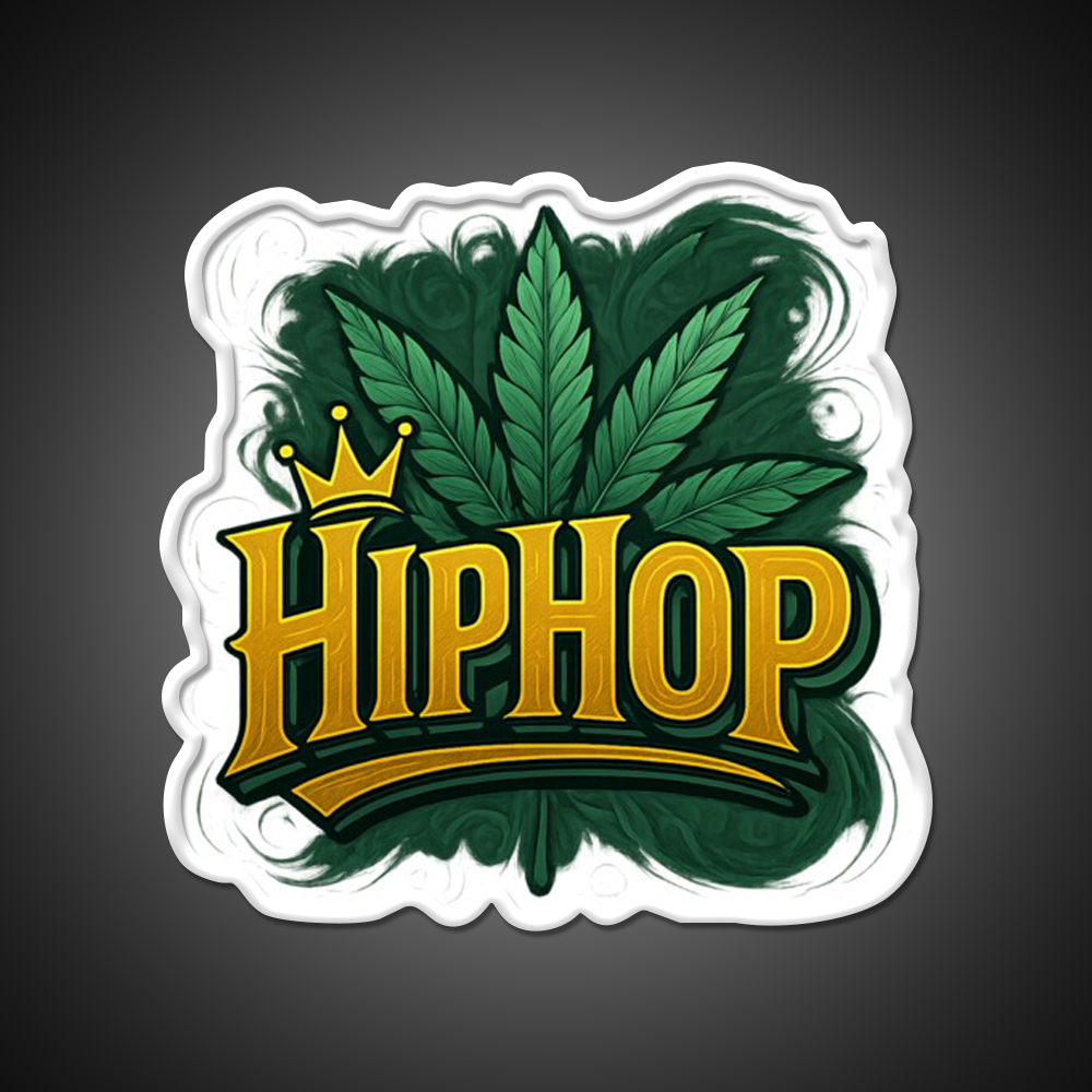 Hiphop Royalty Graffiti Meets Hemp Inspired Green Leaf Led Neon Sign Rgb Color - LED neon sign view 11