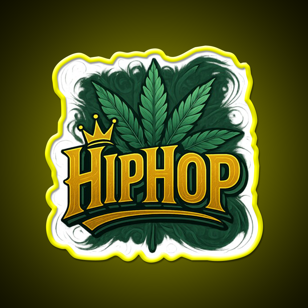 Hiphop Royalty Graffiti Meets Hemp Inspired Green Leaf Led Neon Sign Rgb Color - LED neon sign view 7