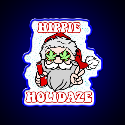 Hippie Holidaze Hemp Inspired Green Leaf Led Neon Sign Rgb Color - LED neon sign view 5