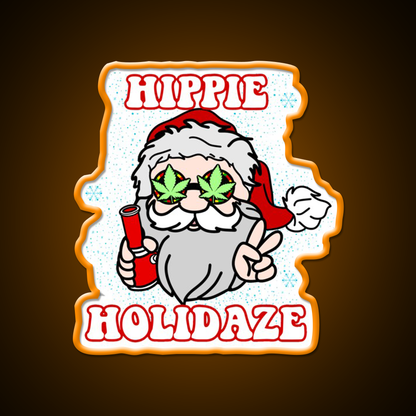 Hippie Holidaze Hemp Inspired Green Leaf Led Neon Sign Rgb Color - LED neon sign view 6