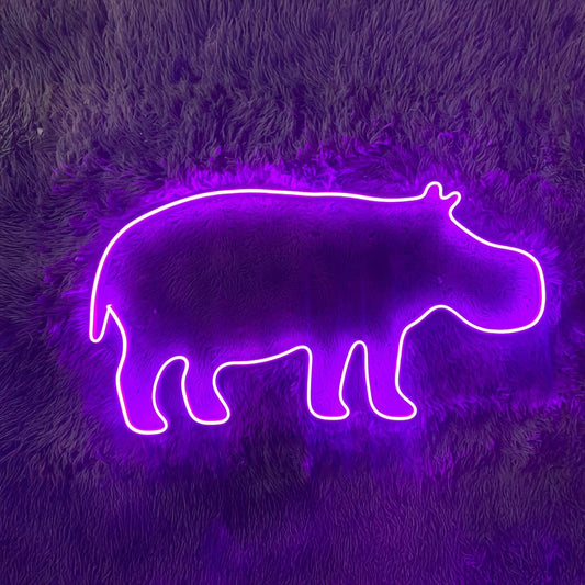 Hippo Neon Sign Home Decor Christmas Gifts