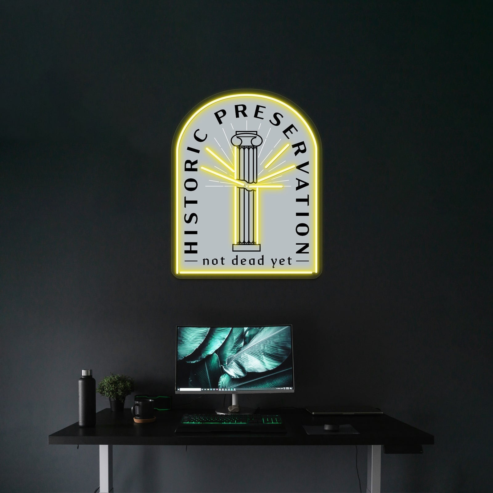 Historic Preservation Not Dead Yet Tombstone Artwork Large Neon Signs - Shineneon
