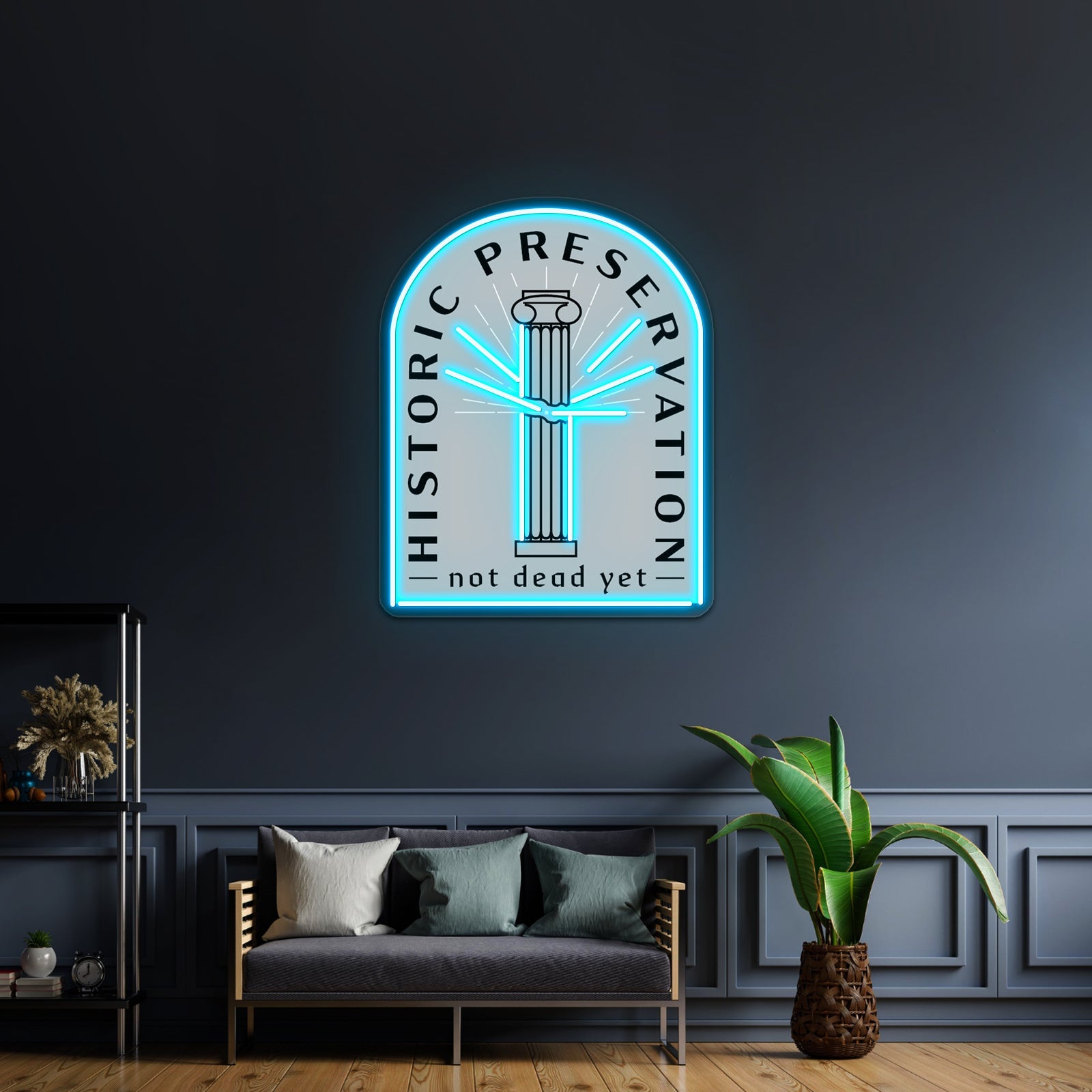 Historic Preservation Not Dead Yet Tombstone Artwork Large Neon Signs - Shineneon
