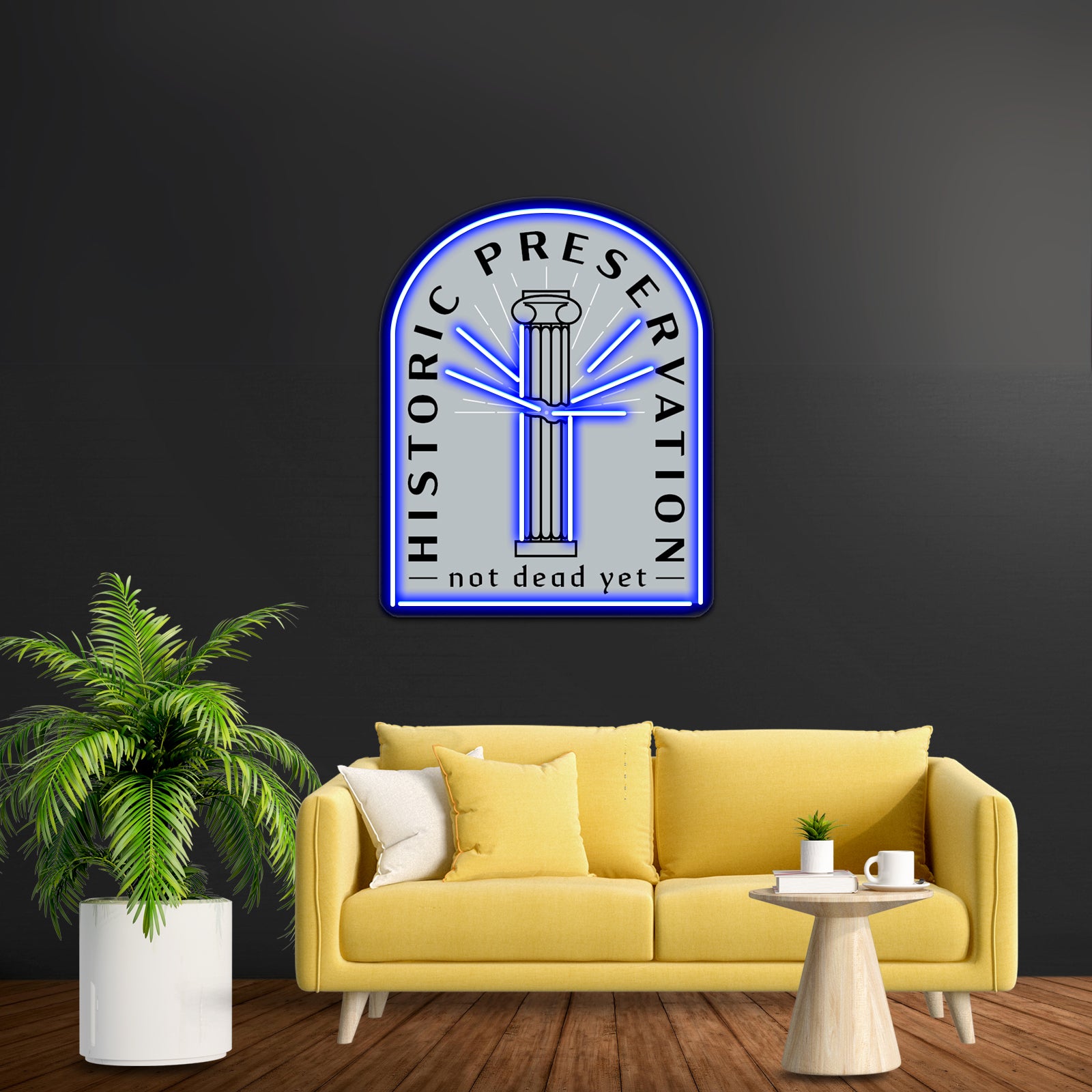 Historic Preservation Not Dead Yet Tombstone Artwork Large Neon Signs