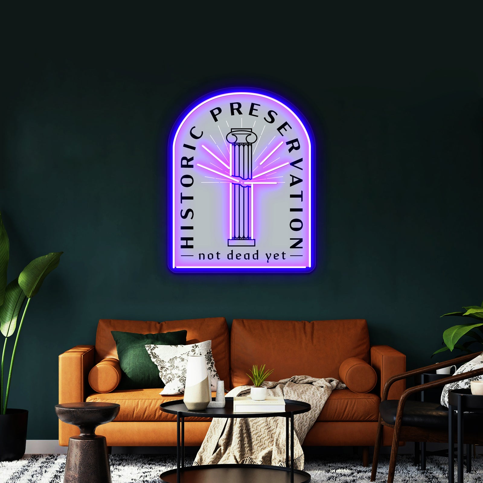 Historic Preservation Not Dead Yet Tombstone Artwork Large Neon Signs